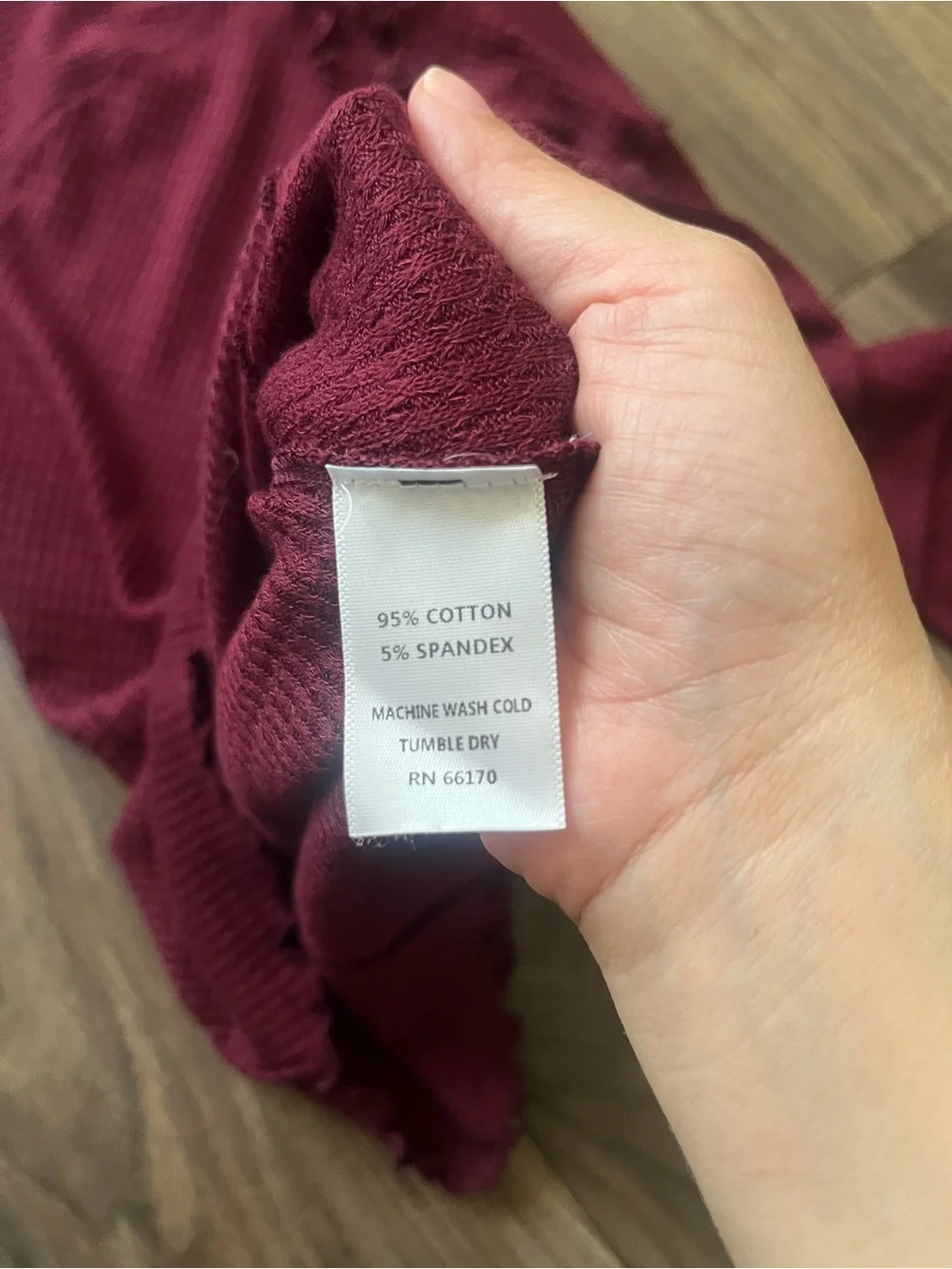 Intimately Free People Make it Easy Thermal Top Small NWT Deep Plum - Picture 7 of 7